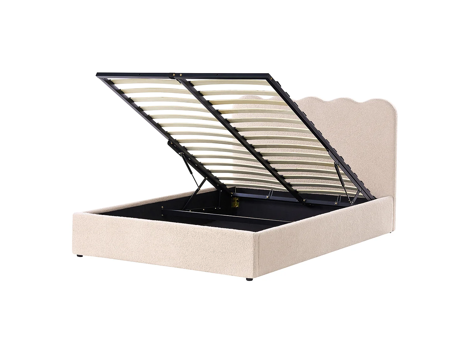 Lit ottoman NANTERRE Bouclé Beige 140 x 200 cm