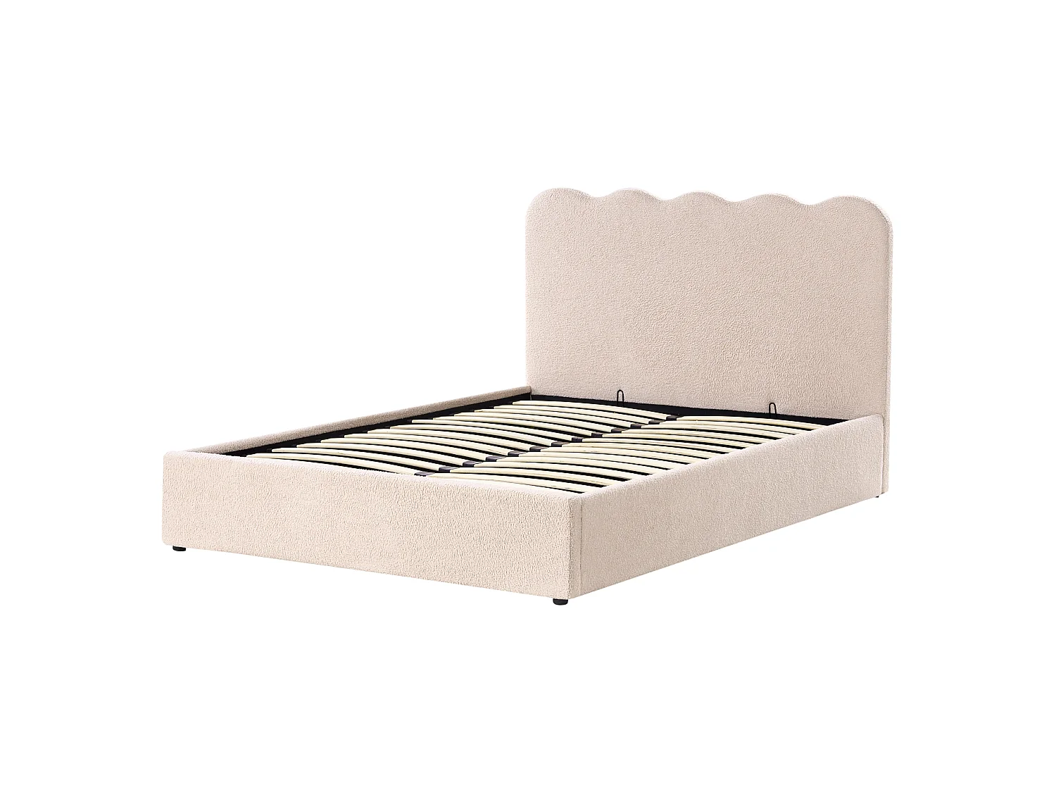 Lit ottoman NANTERRE Bouclé Beige 140 x 200 cm