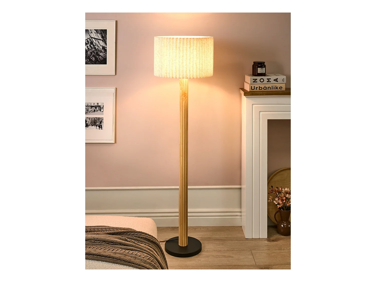Lampadaire BELESSA Bois Beige clair