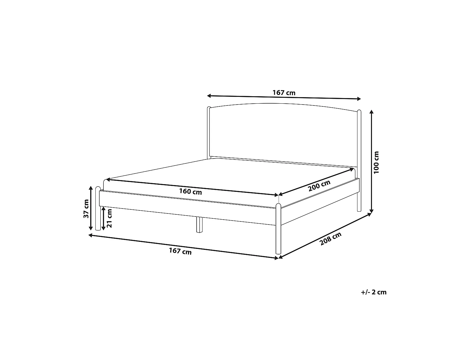 Bed Pine Wood CLAIRAC 160 x 200 cm (EU King Size) Light Brown