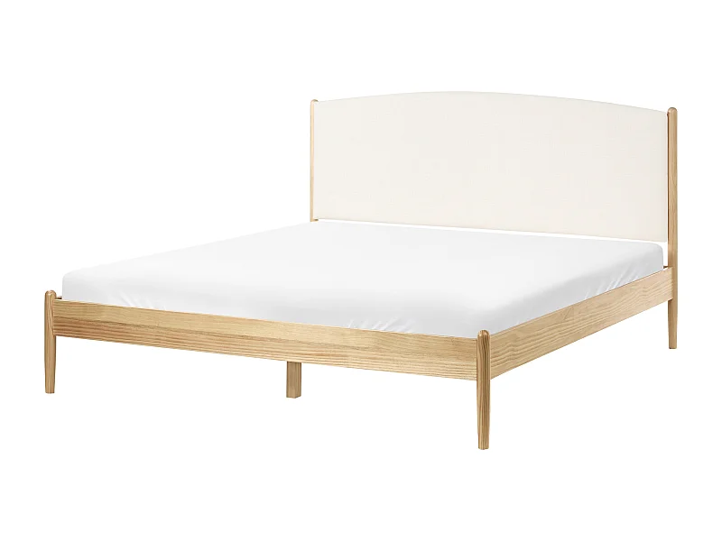 Lit avec sommier Bois de pin CLAIRAC 160 x 200 cm Marron clair