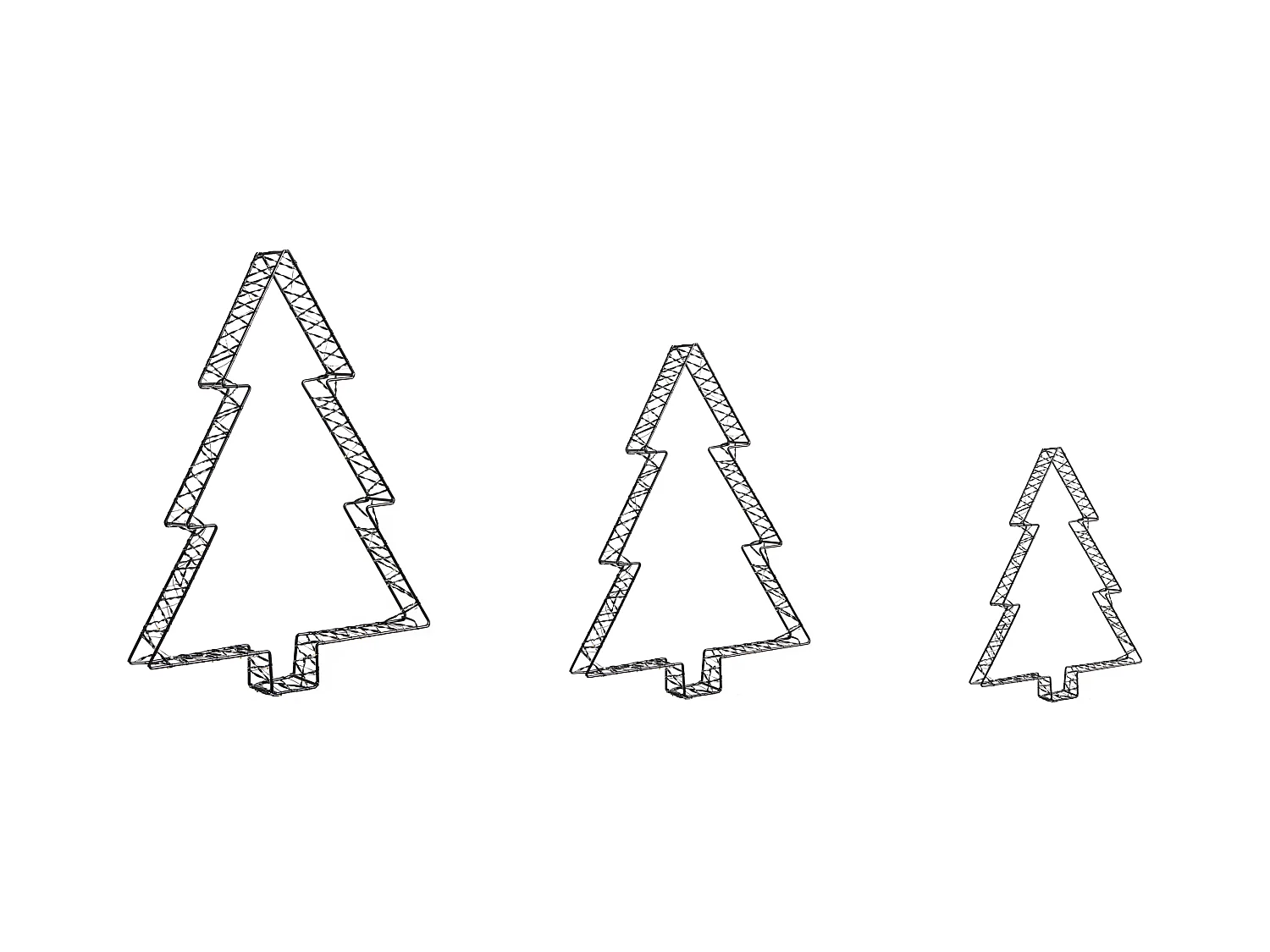 Décoration extérieure LED LOFSEN Arbre de Noël 45/35/25 cm Noir