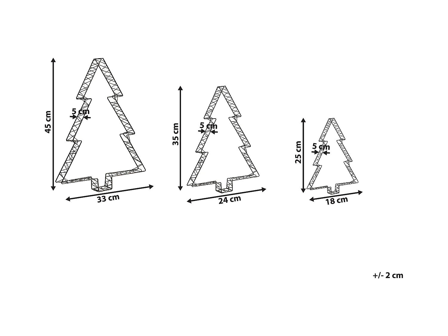 Décoration extérieure LED LOFSEN Arbre de Noël 45/35/25 cm Noir