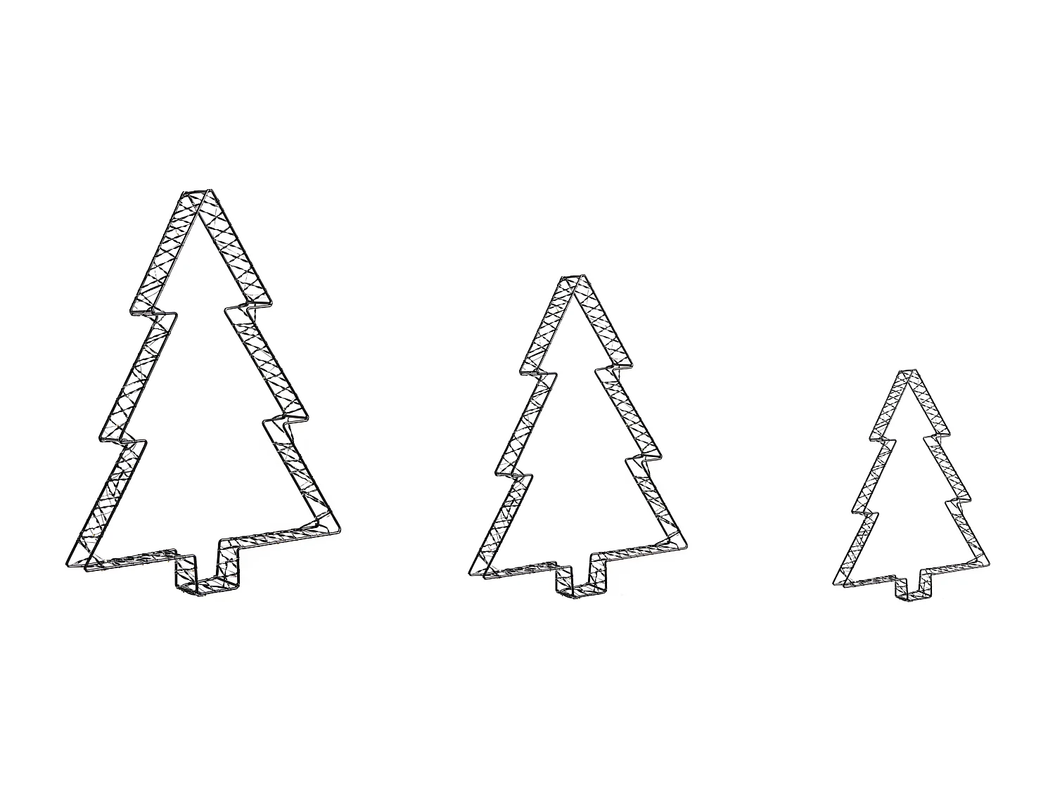 Décoration extérieure LED LOFSEN Arbre de Noël 45/35/25 cm Noir