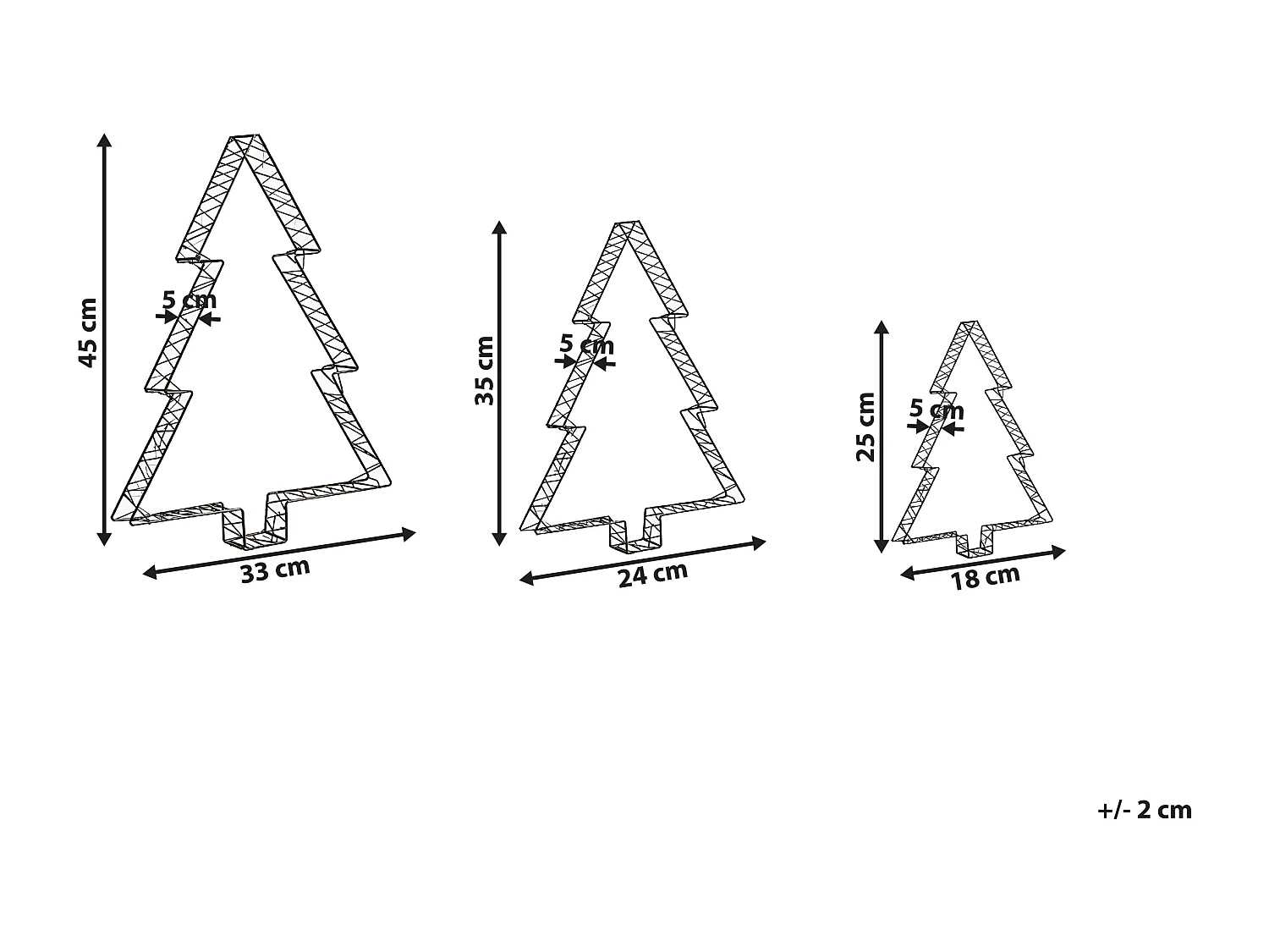 Décoration extérieure LED LOFSEN Arbre de Noël 45/35/25 cm Noir