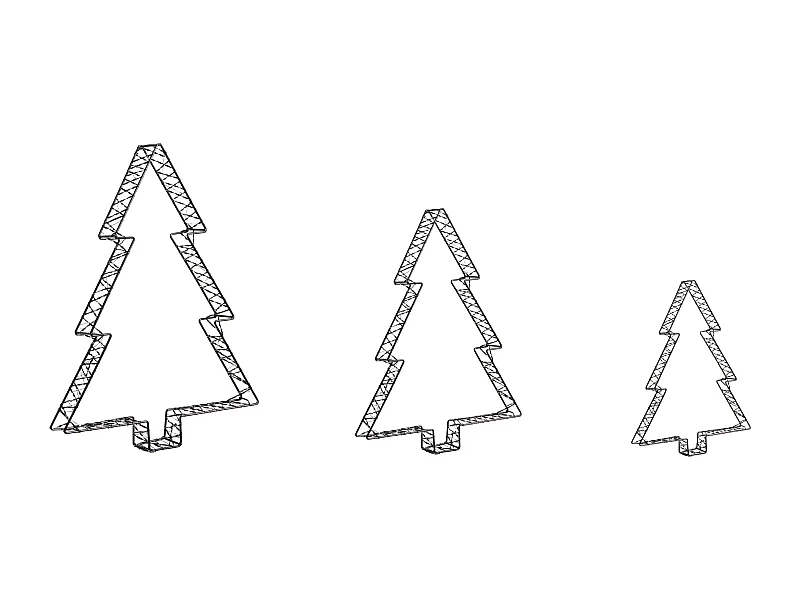 Décoration extérieure LED LOFSEN Arbre de Noël 45/35/25 cm Noir