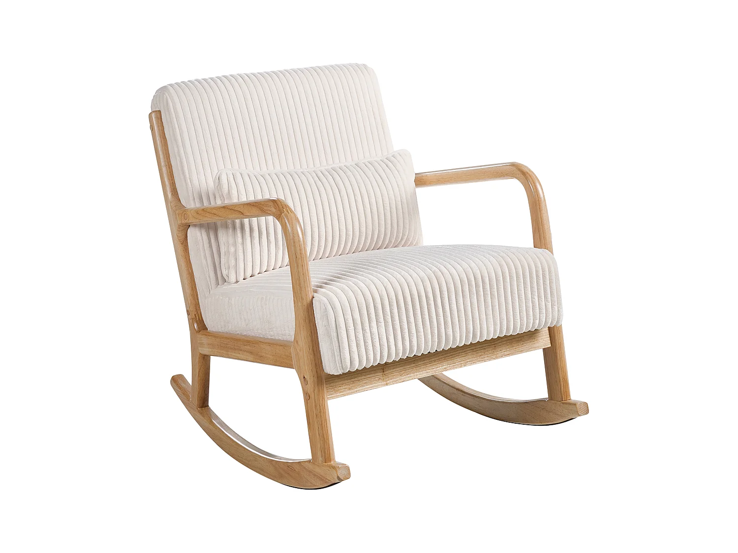 Fauteuil à bascule SORSELE Velours côtelé Blanc