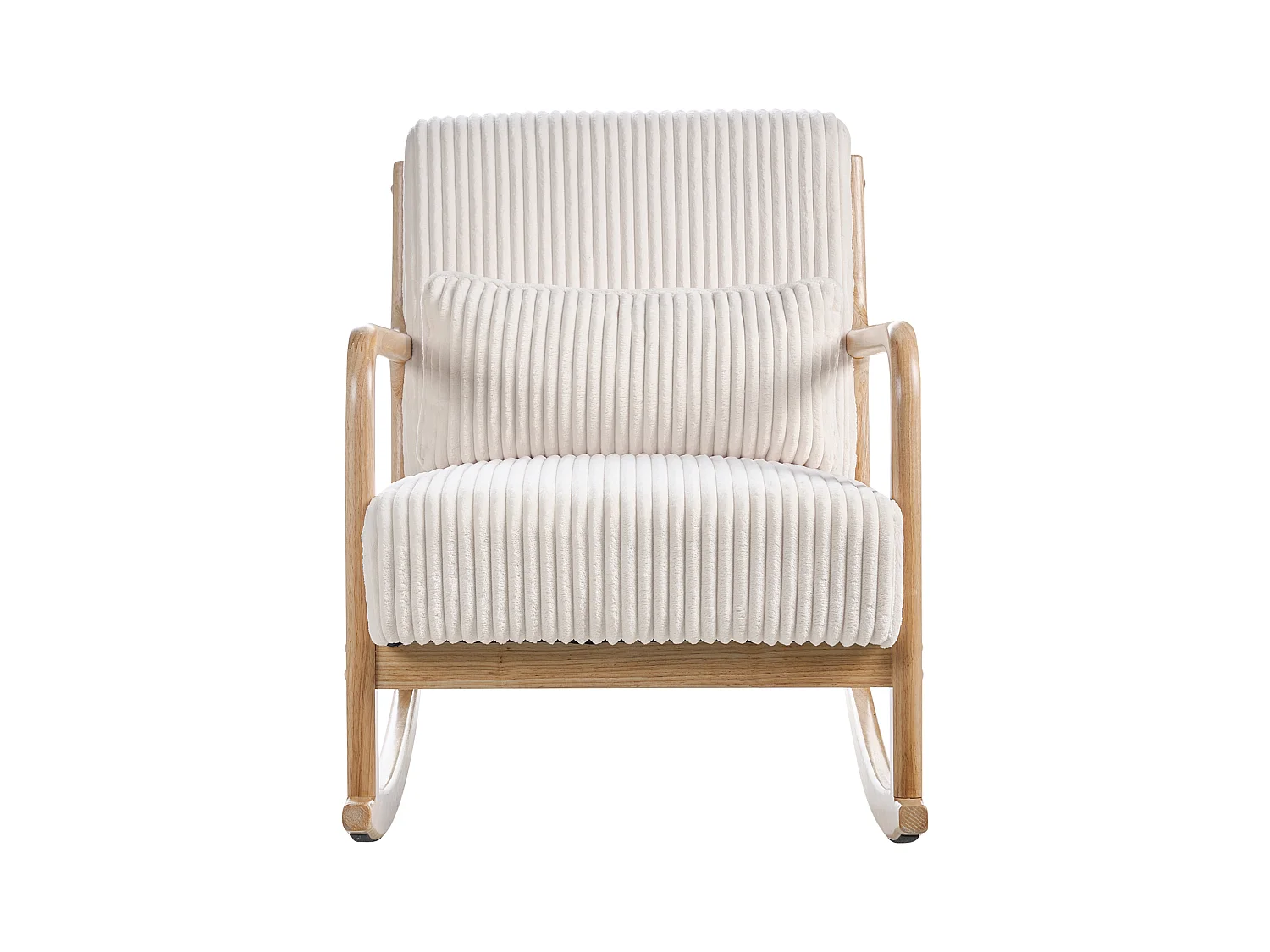 Fauteuil à bascule SORSELE Velours côtelé Blanc