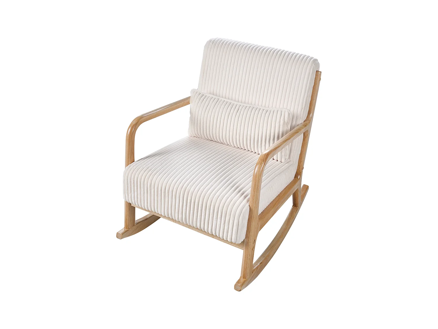 Fauteuil à bascule SORSELE Velours côtelé Blanc