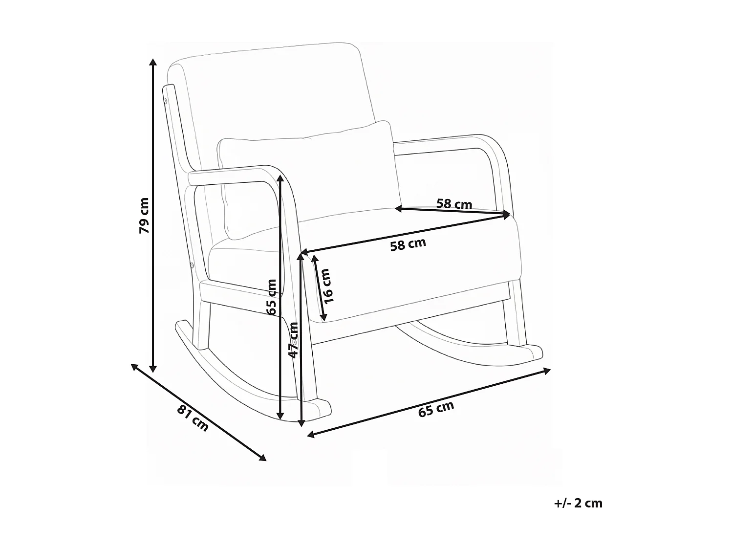 Fauteuil à bascule SORSELE Velours côtelé Blanc