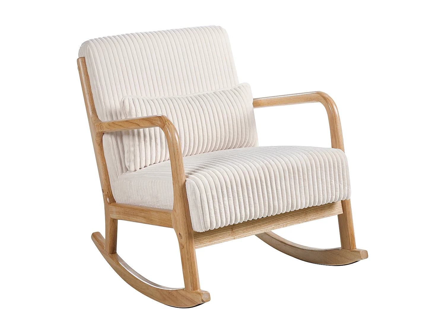 Fauteuil à bascule SORSELE Velours côtelé Blanc