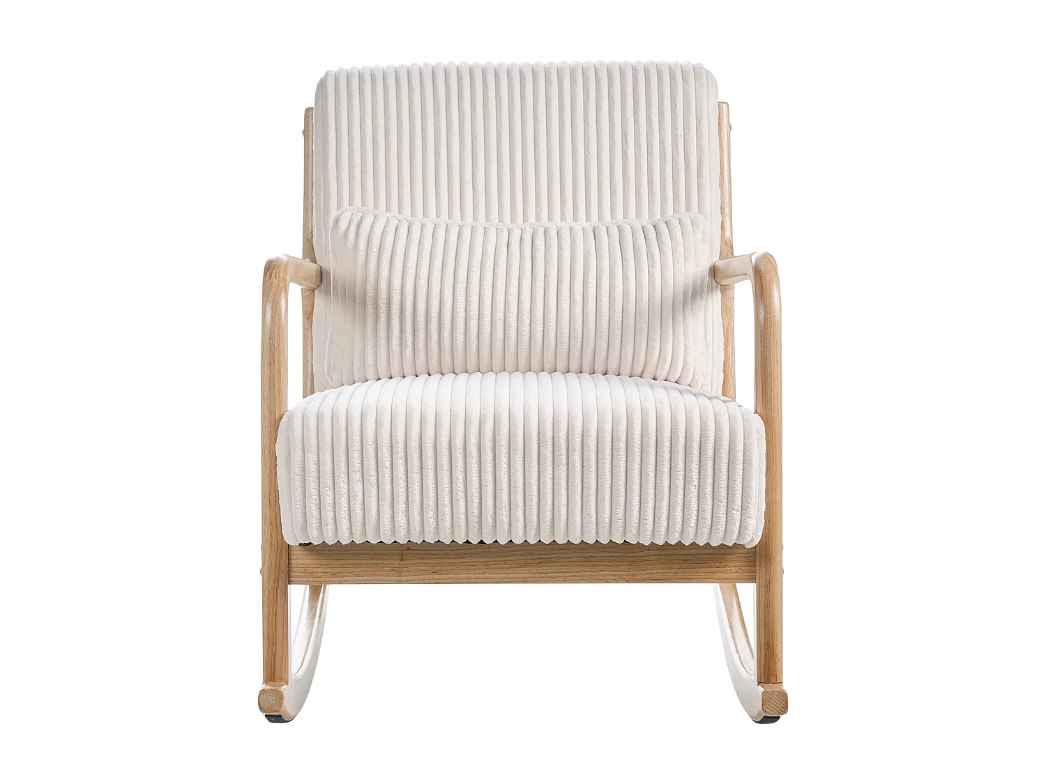 Fauteuil à bascule SORSELE Velours côtelé Blanc