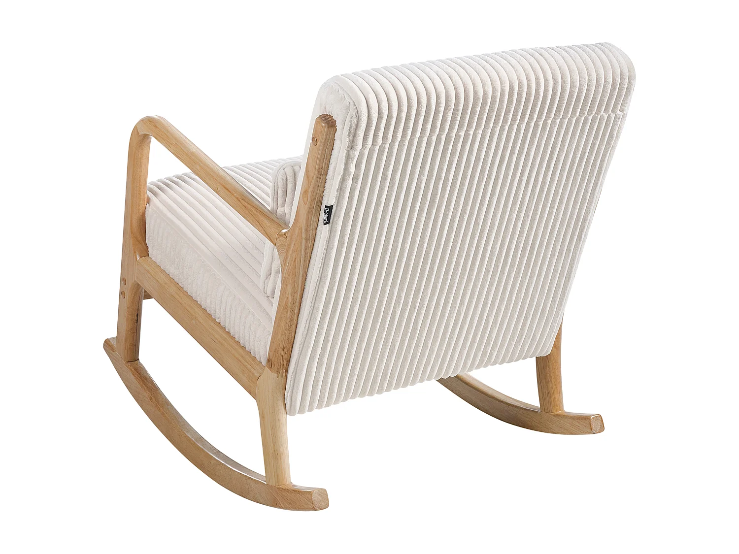 Fauteuil à bascule SORSELE Velours côtelé Blanc