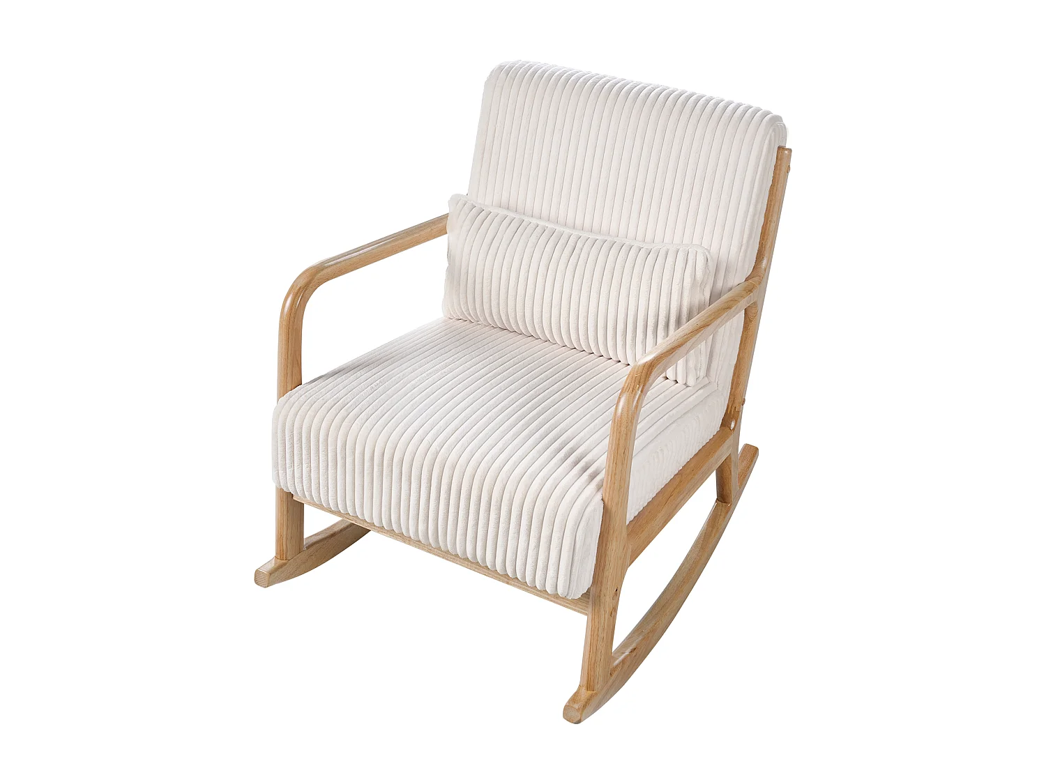 Fauteuil à bascule SORSELE Velours côtelé Blanc