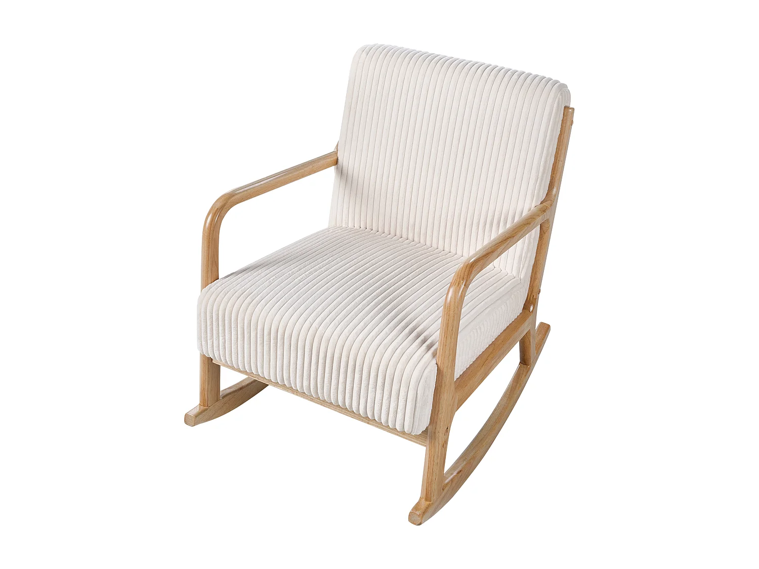 Fauteuil à bascule SORSELE Velours côtelé Blanc