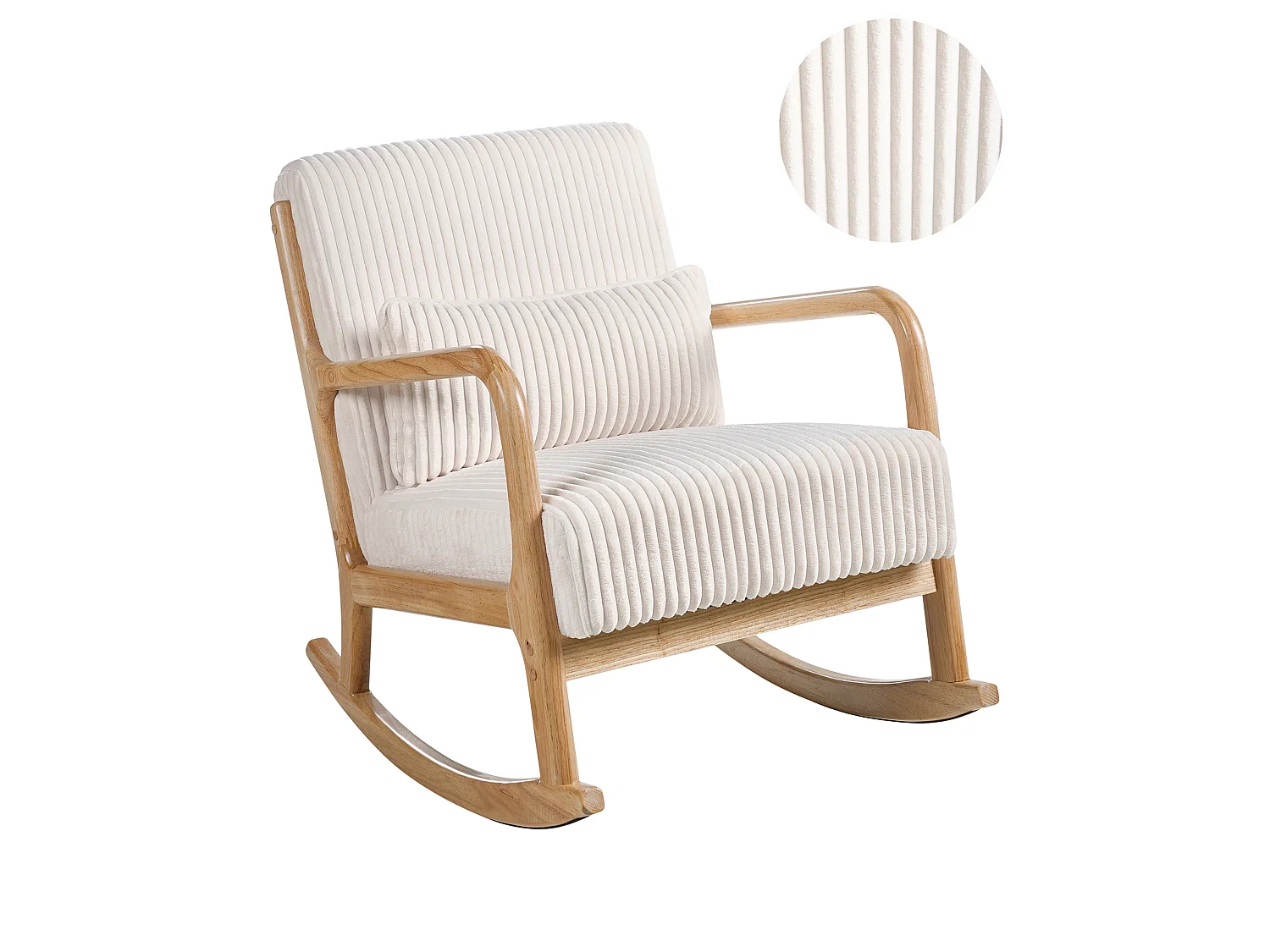 Rocking Chair SORSELE Corduroy White