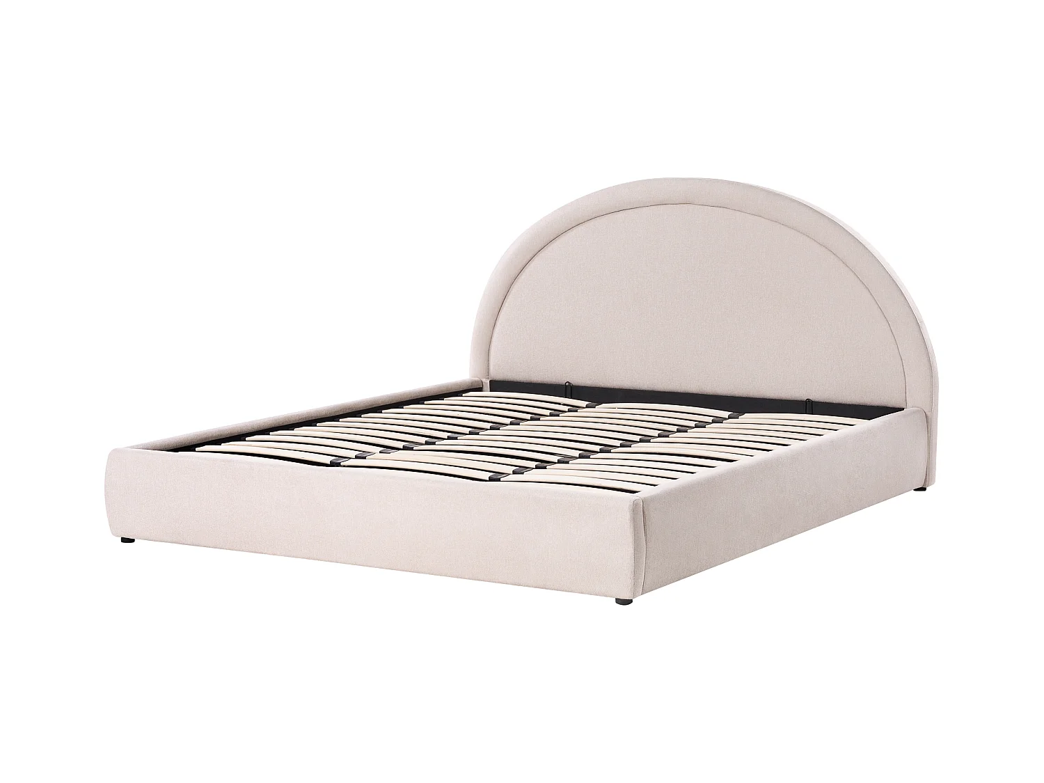 Lit ottoman Tissu MOUZON 180 x 200 cm Beige clair