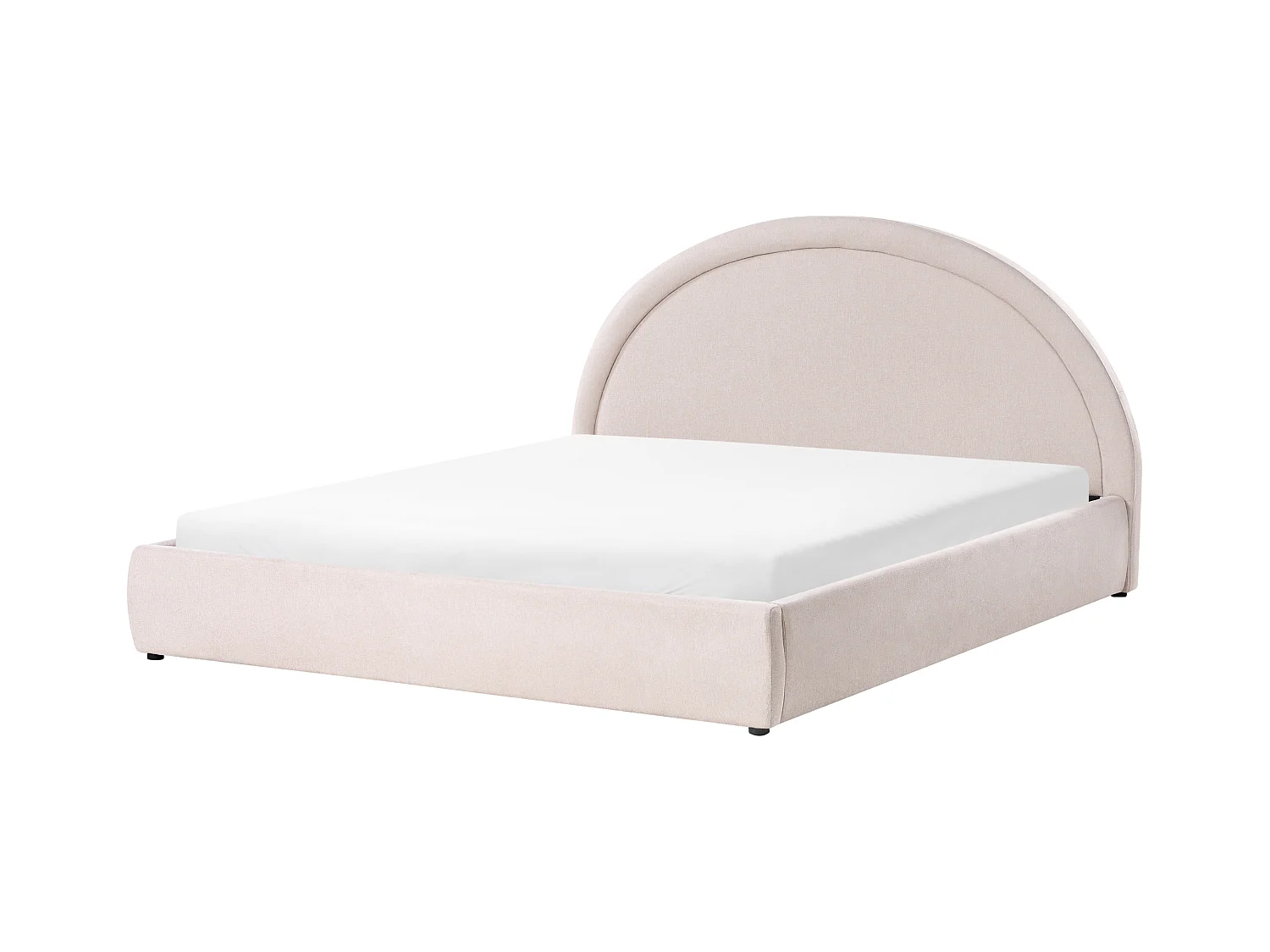 Lit ottoman Tissu MOUZON 180 x 200 cm Beige clair