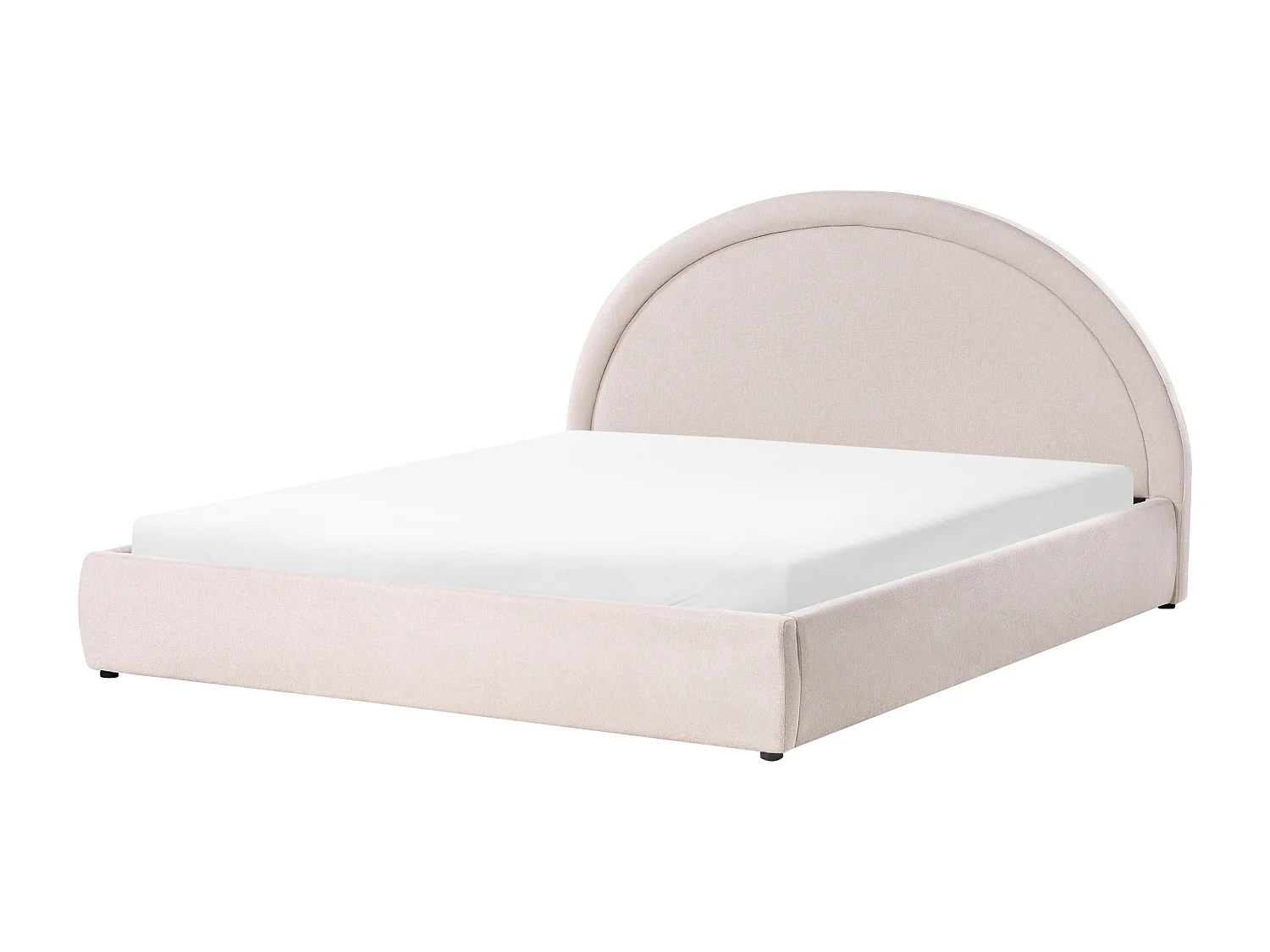 Lit ottoman Tissu MOUZON 180 x 200 cm Beige clair