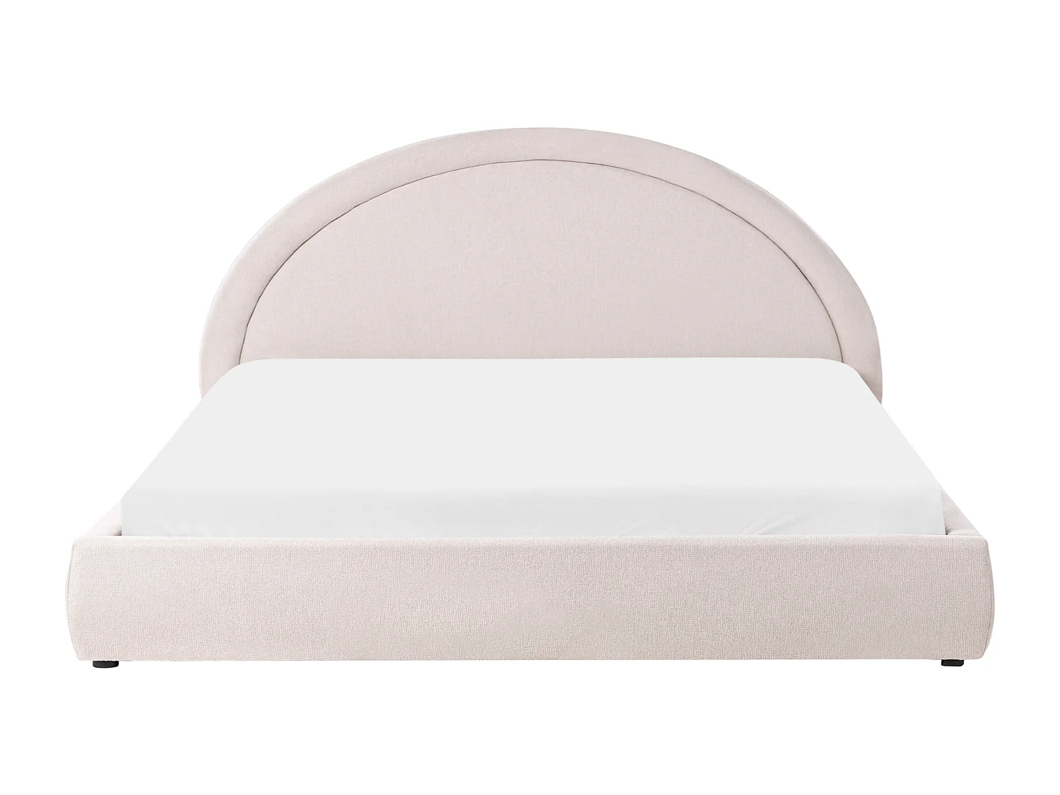 Lit ottoman Tissu MOUZON 180 x 200 cm Beige clair