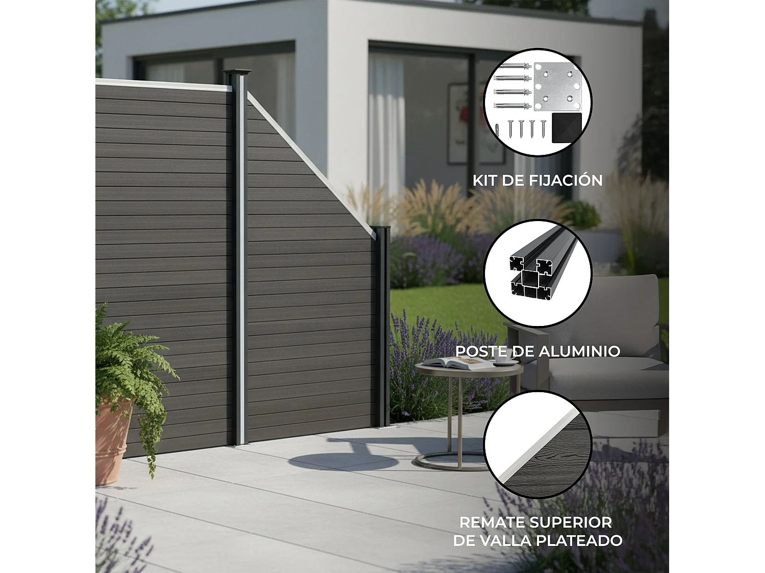 Pannello Recinzione Angolare - Grigio