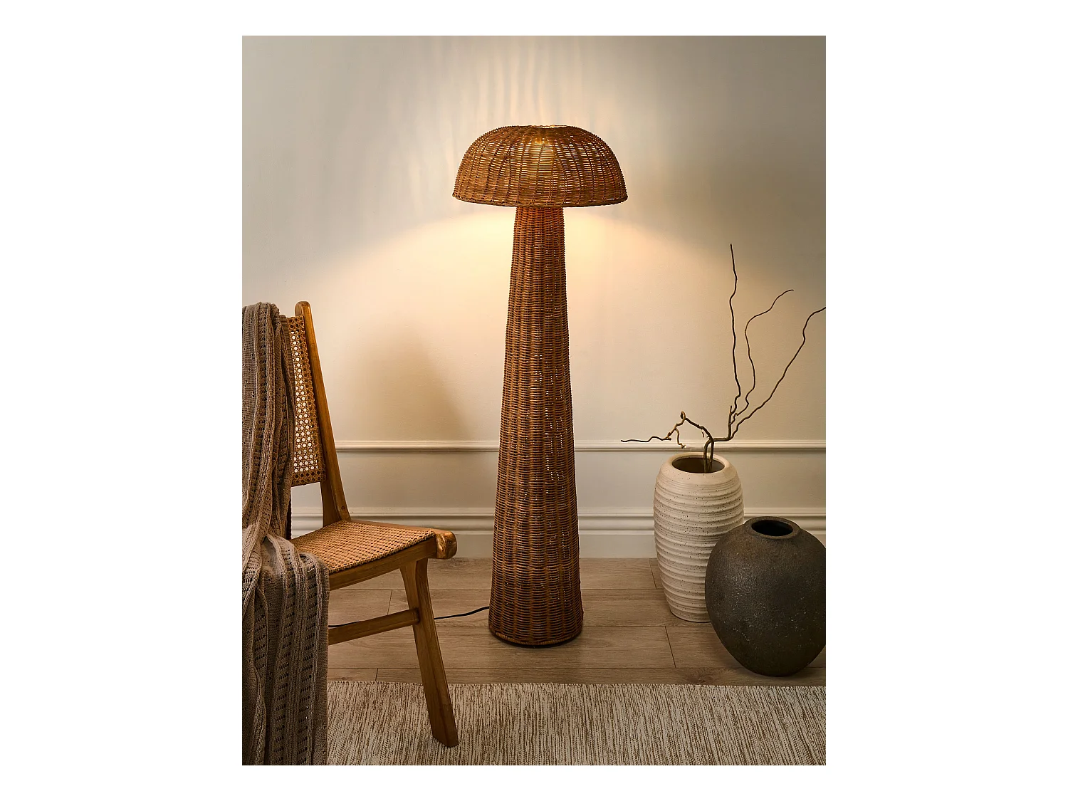 Lampadaire ALERO Rotin Naturel