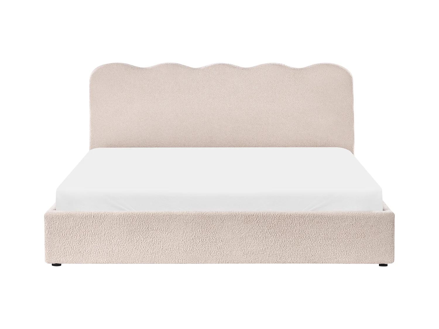 Lit ottoman Bouclé NANTERRE 180 x 200 cm Beige