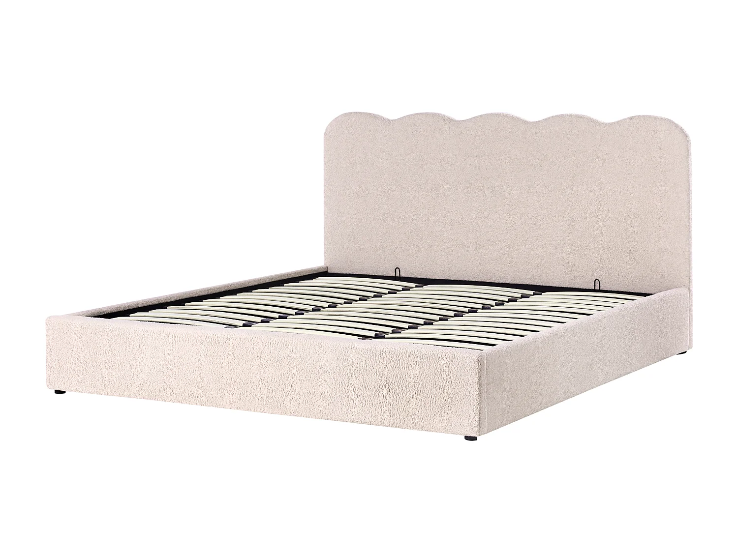 Lit ottoman Bouclé NANTERRE 180 x 200 cm Beige