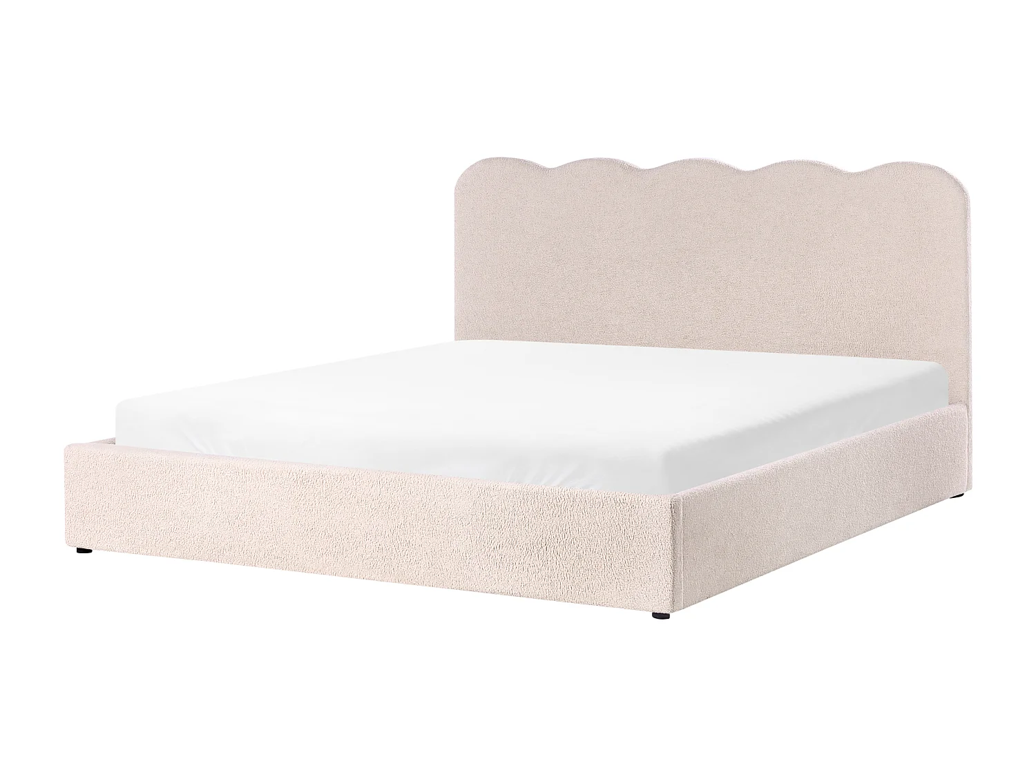 Lit ottoman Bouclé NANTERRE 180 x 200 cm Beige