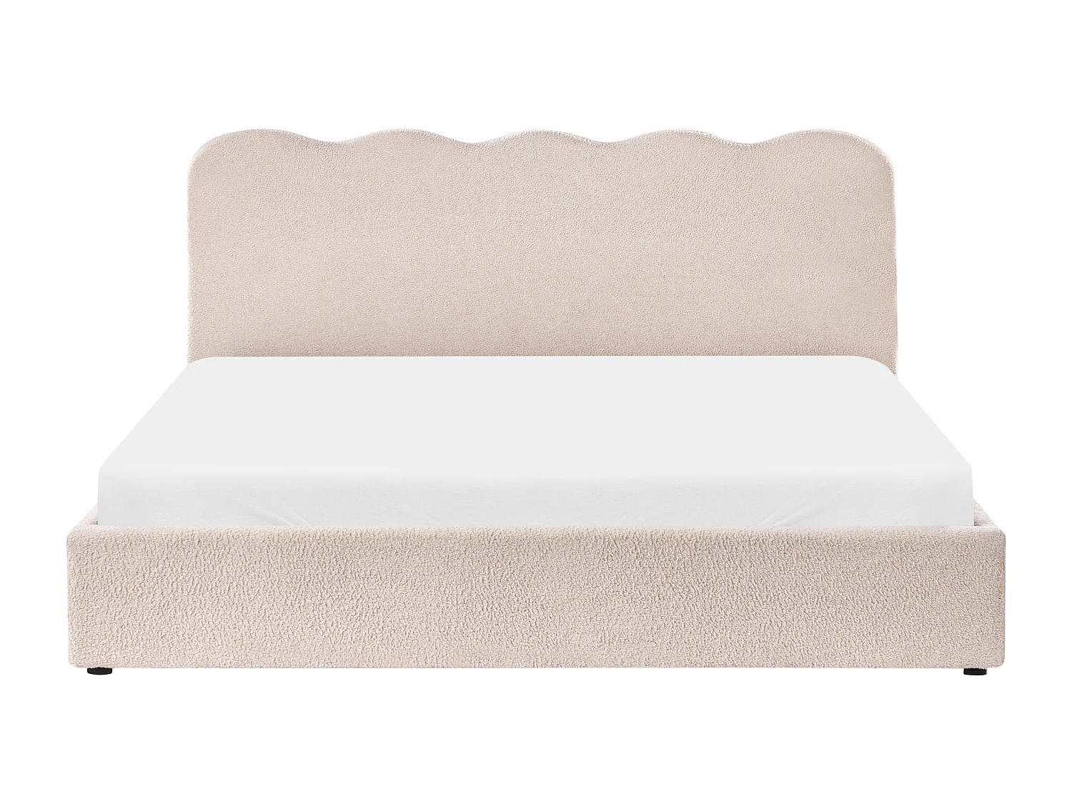 Lit ottoman Bouclé NANTERRE 180 x 200 cm Beige