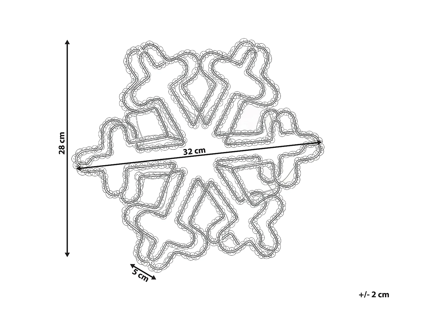 Décoration extérieure LED SILVERAN Flocon de neige 28 cm Blanc