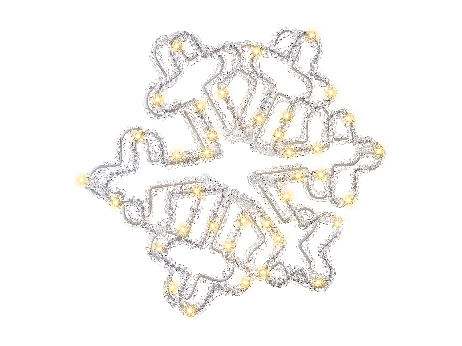 Décoration extérieure LED SILVERAN Flocon de neige 28 cm Blanc