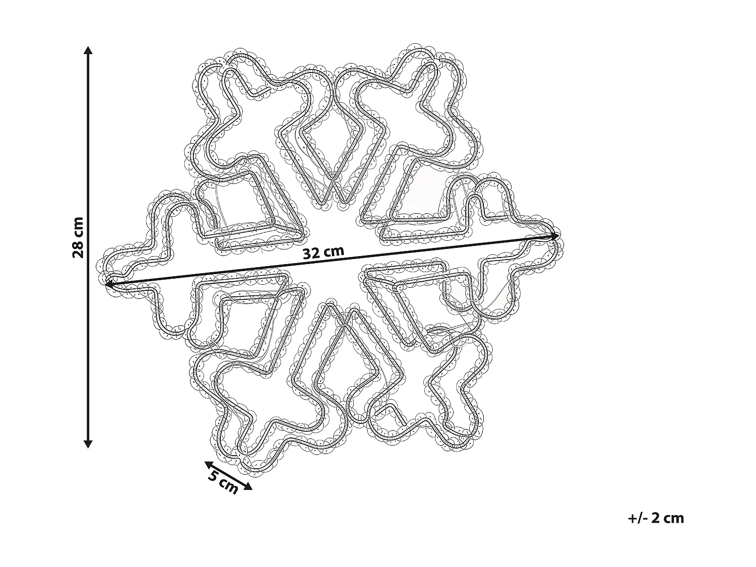 Décoration extérieure LED SILVERAN Flocon de neige 28 cm Blanc