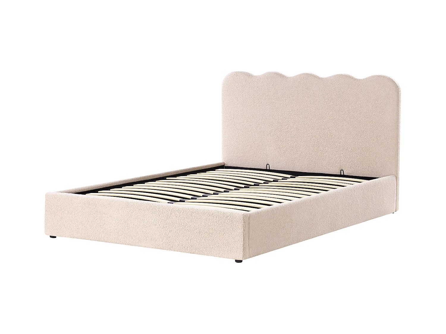 Lit ottoman Bouclé NANTERRE 160 x 200 cm Beige