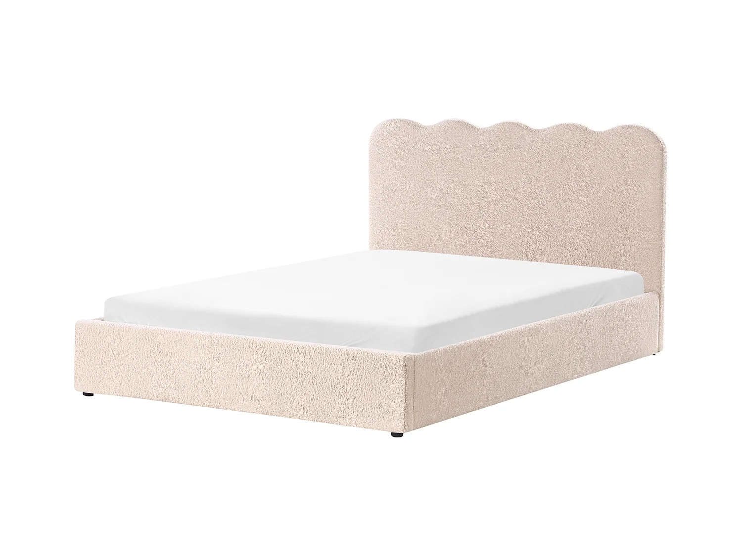 Lit ottoman Bouclé NANTERRE 160 x 200 cm Beige