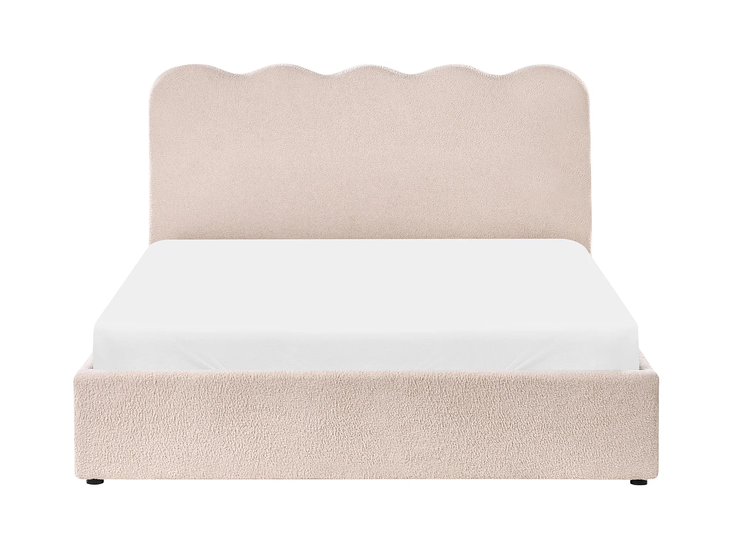 Lit ottoman Bouclé NANTERRE 160 x 200 cm Beige