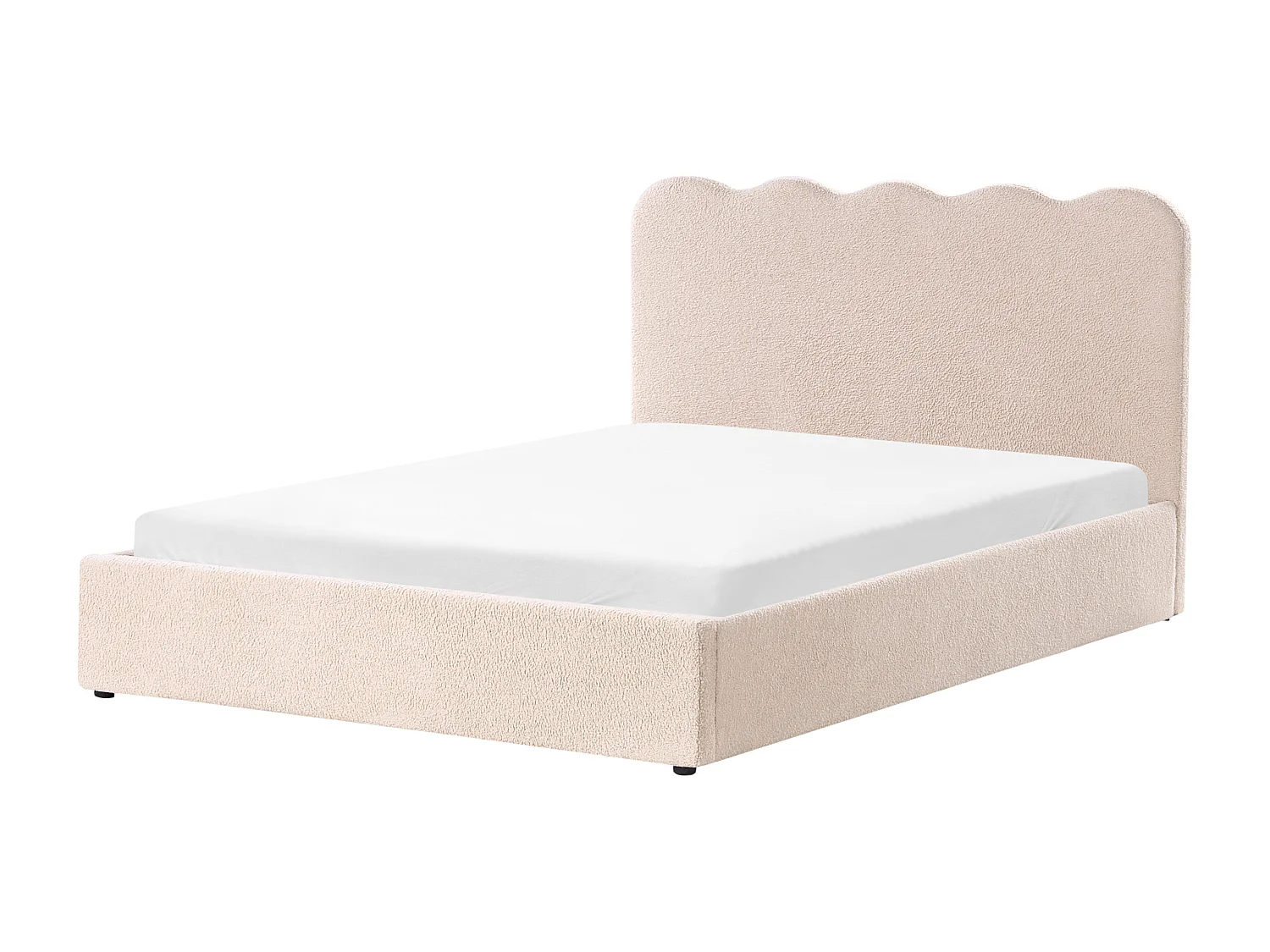 Lit ottoman Bouclé NANTERRE 160 x 200 cm Beige