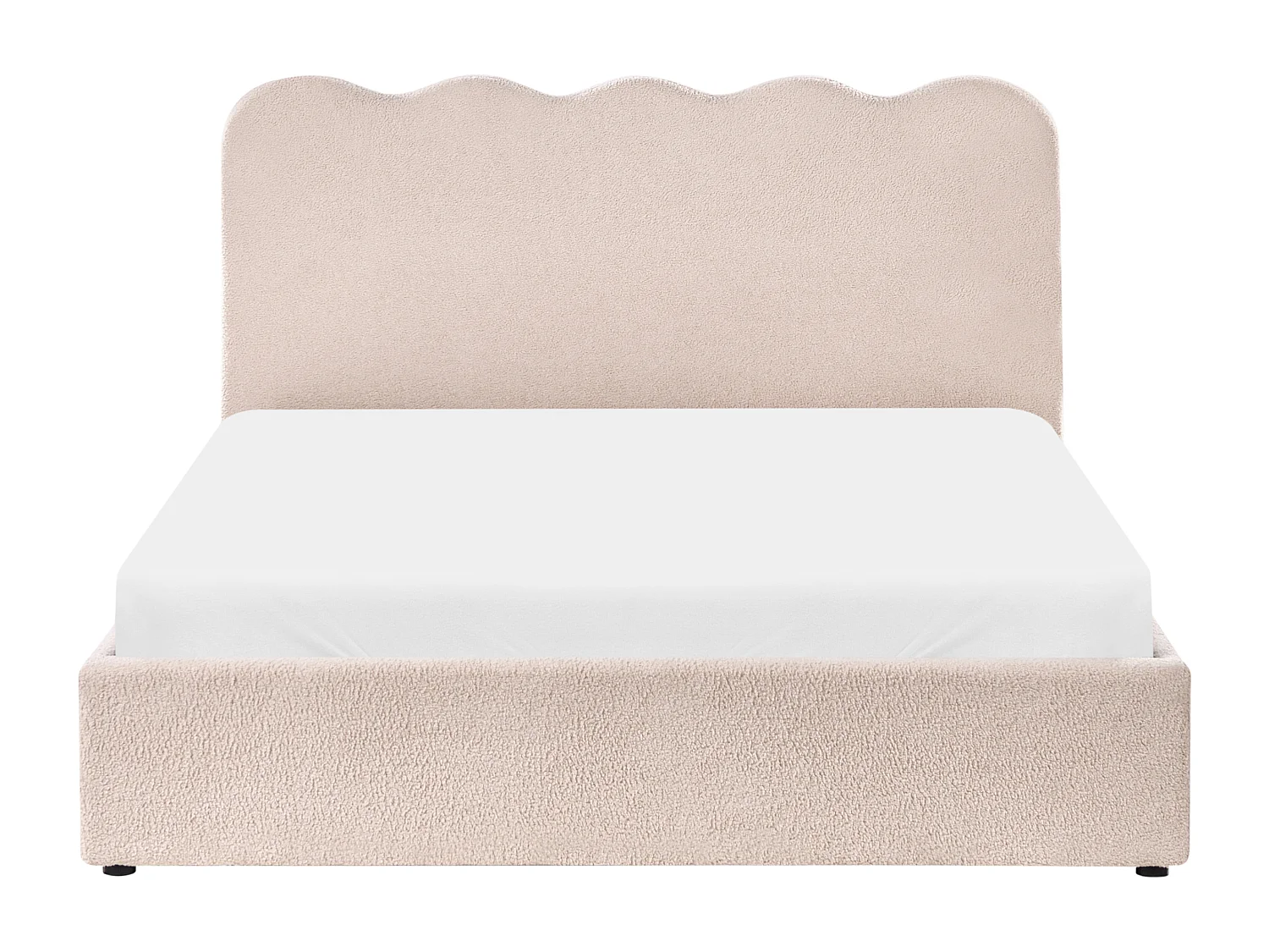 Lit ottoman Bouclé NANTERRE 160 x 200 cm Beige