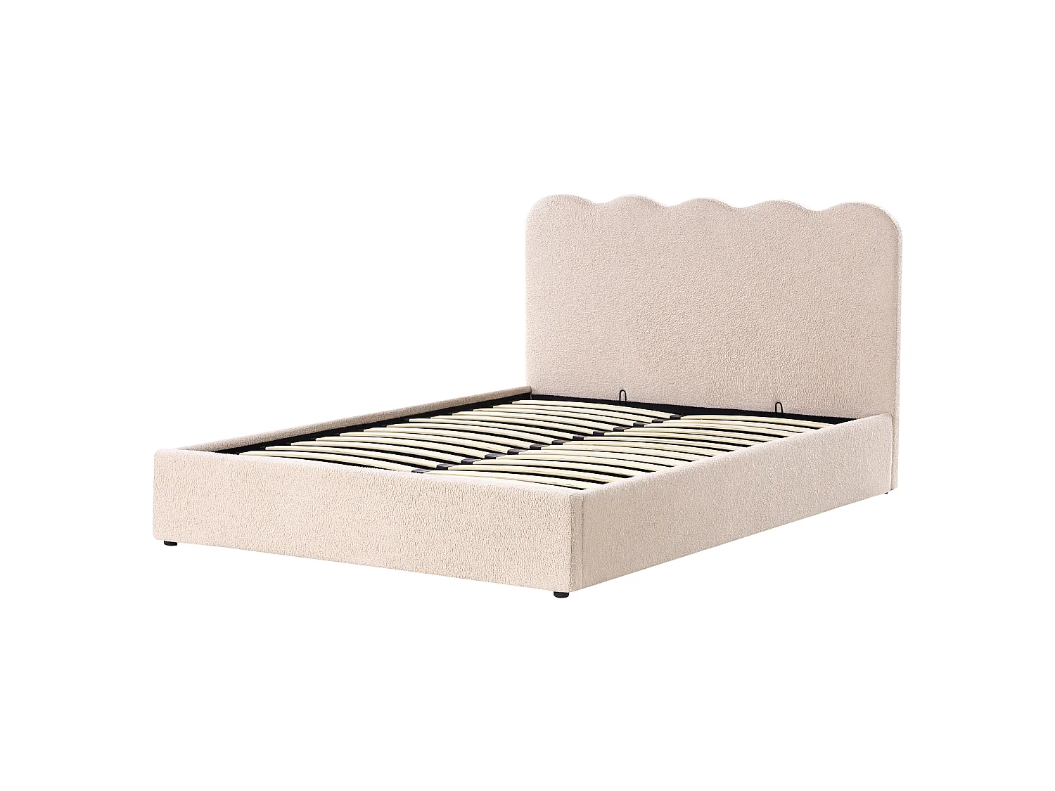 Ottoman Bed NANTERRE Boucle Beige 160 x 200 cm (EU King Size)