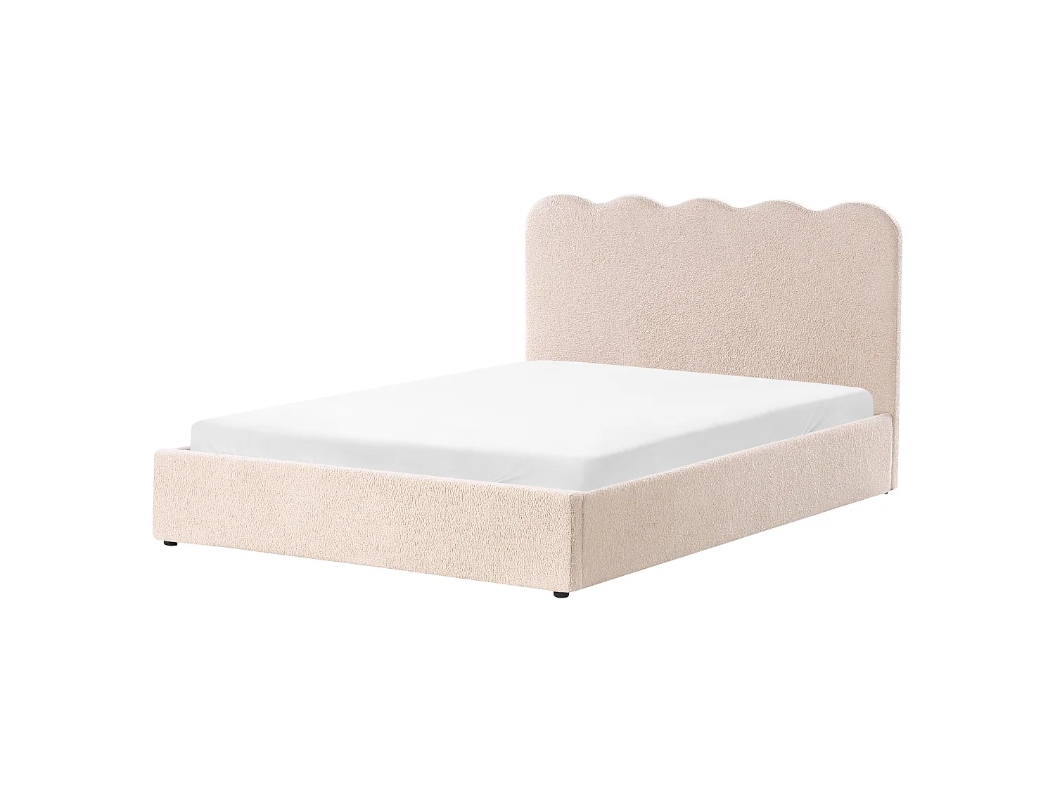 Ottoman Bed NANTERRE Boucle Beige 160 x 200 cm (EU King Size)