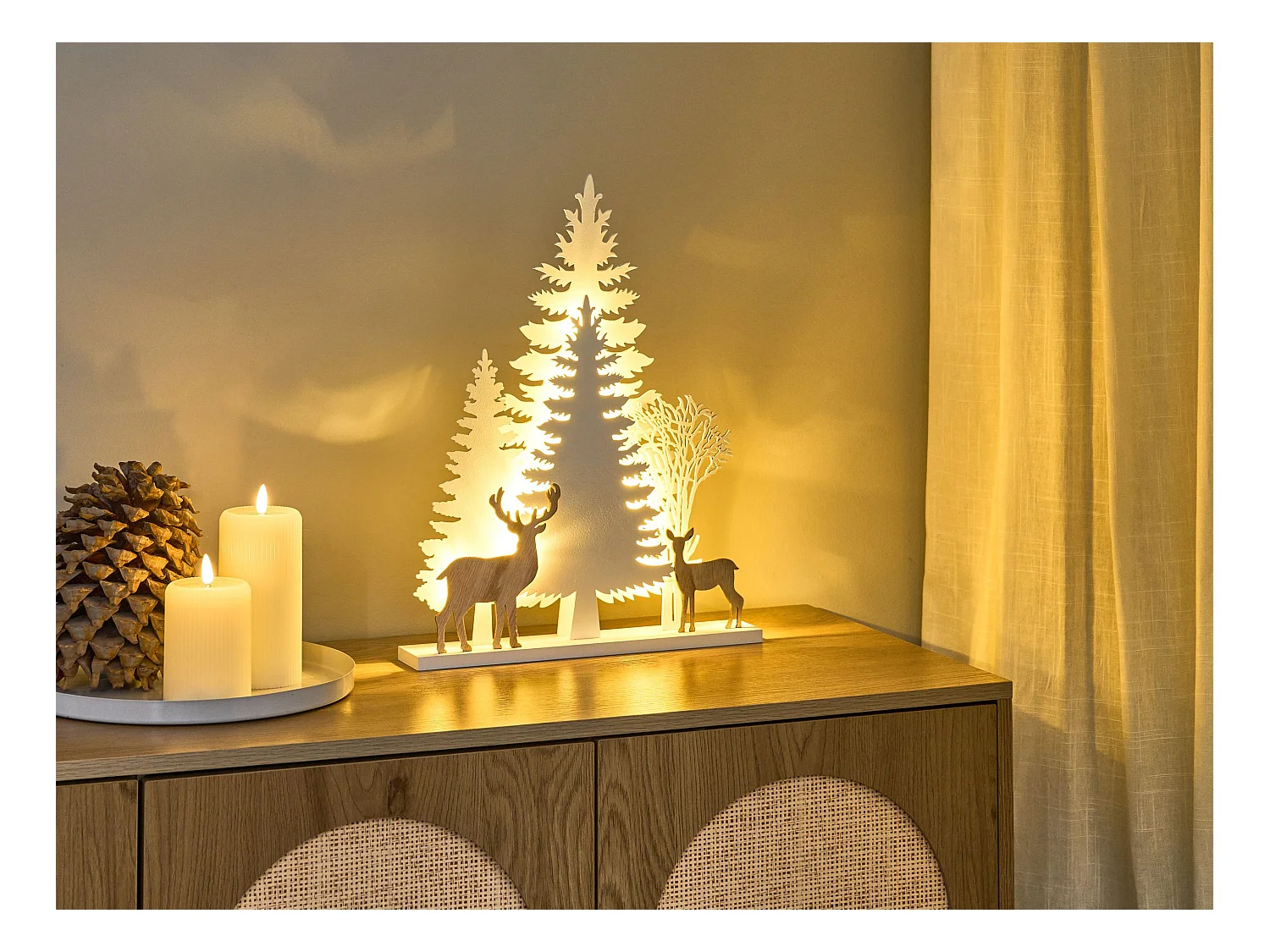 Décoration de Noël LED GISSELAN 45 cm Blanc