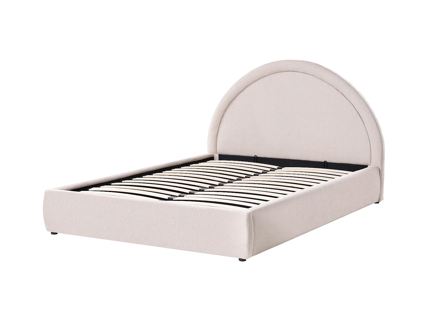 Lit ottoman Tissu MOUZON 140 x 200 cm Beige clair