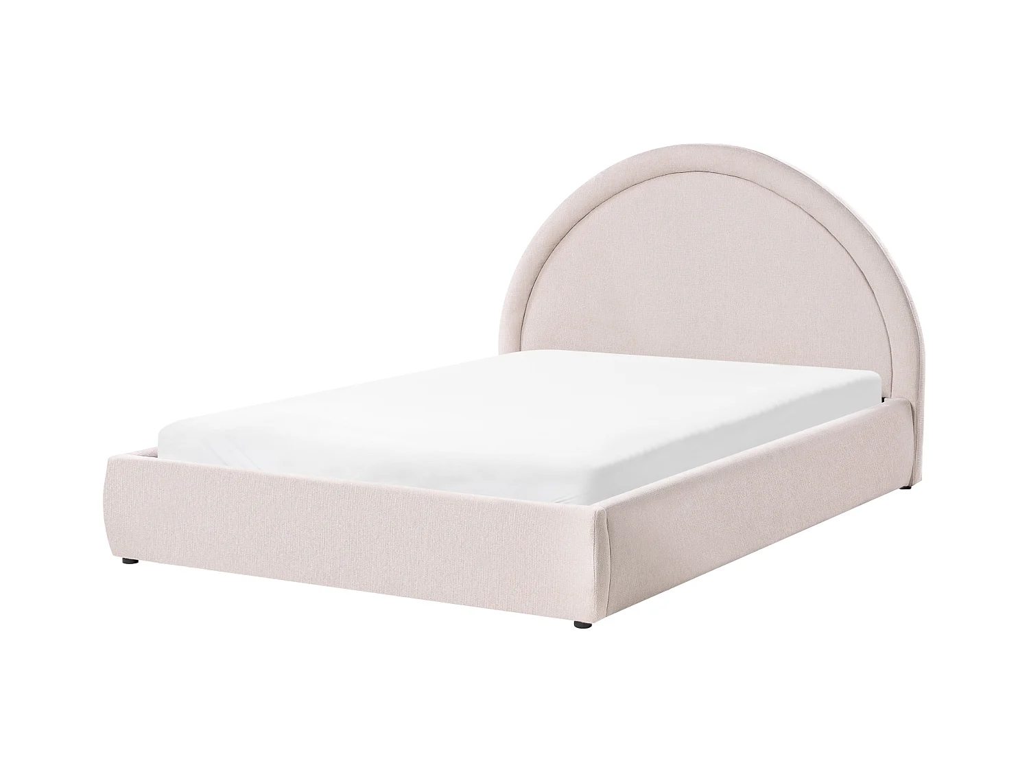 Lit ottoman Tissu MOUZON 140 x 200 cm Beige clair