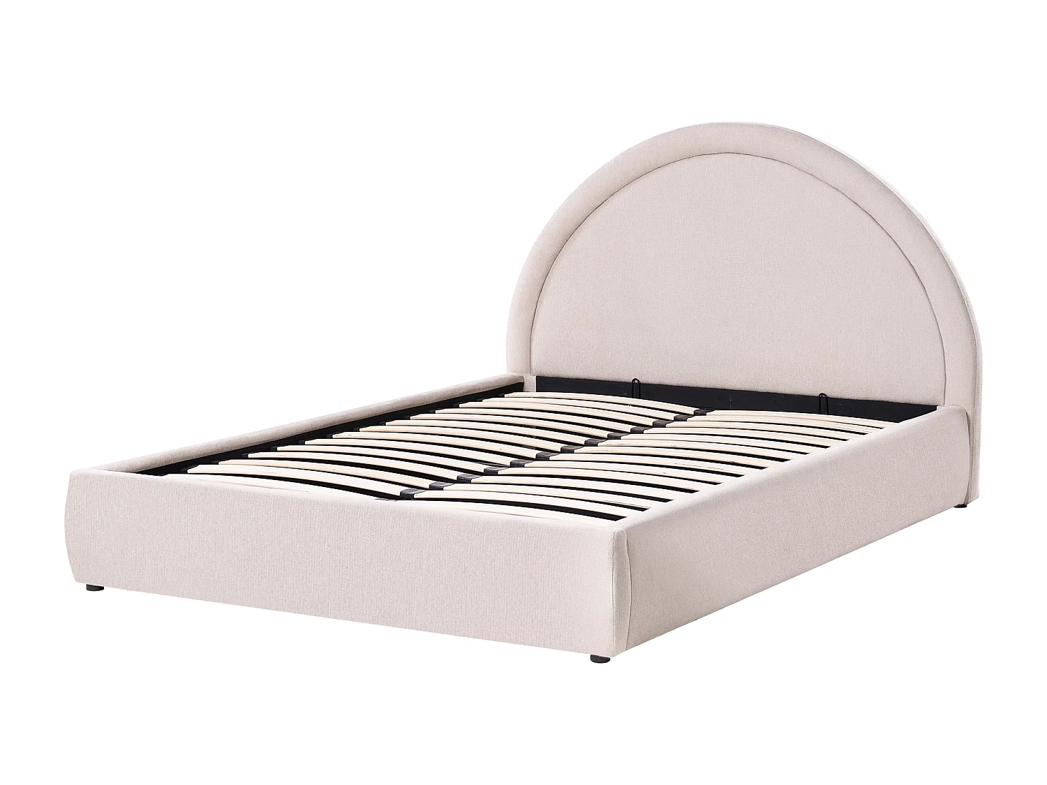 Lit ottoman Tissu MOUZON 140 x 200 cm Beige clair