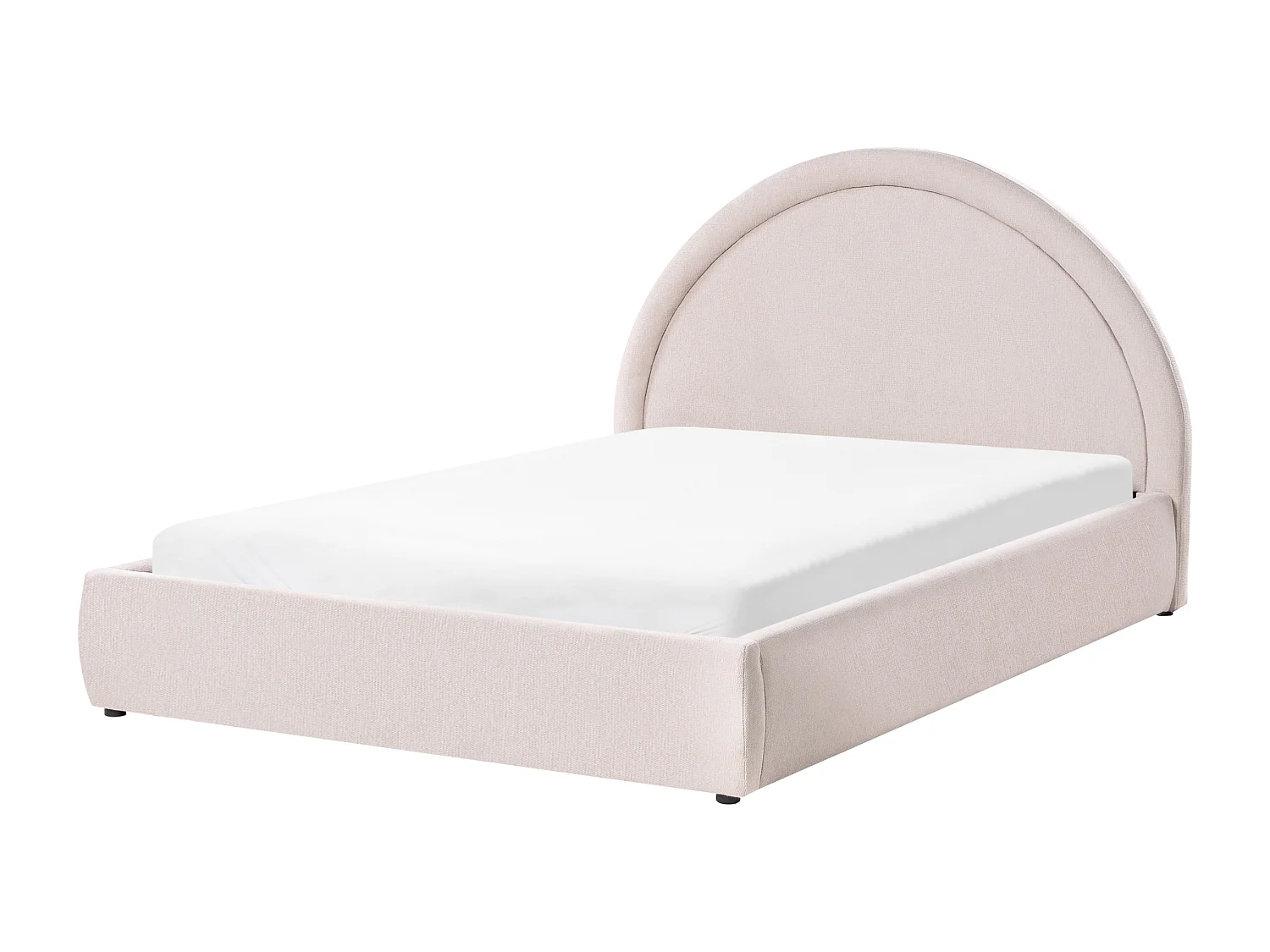 Lit ottoman Tissu MOUZON 140 x 200 cm Beige clair