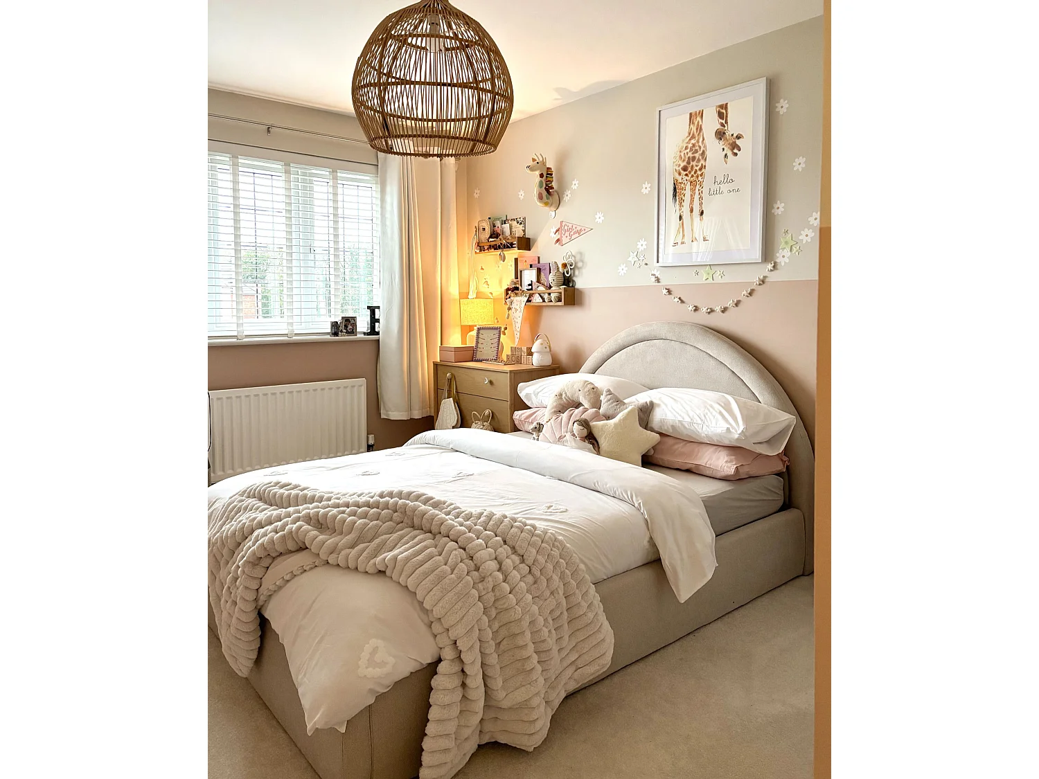 Ottoman Bed MOUZON Fabric Light Beige 140 x 200 cm (EU Double)