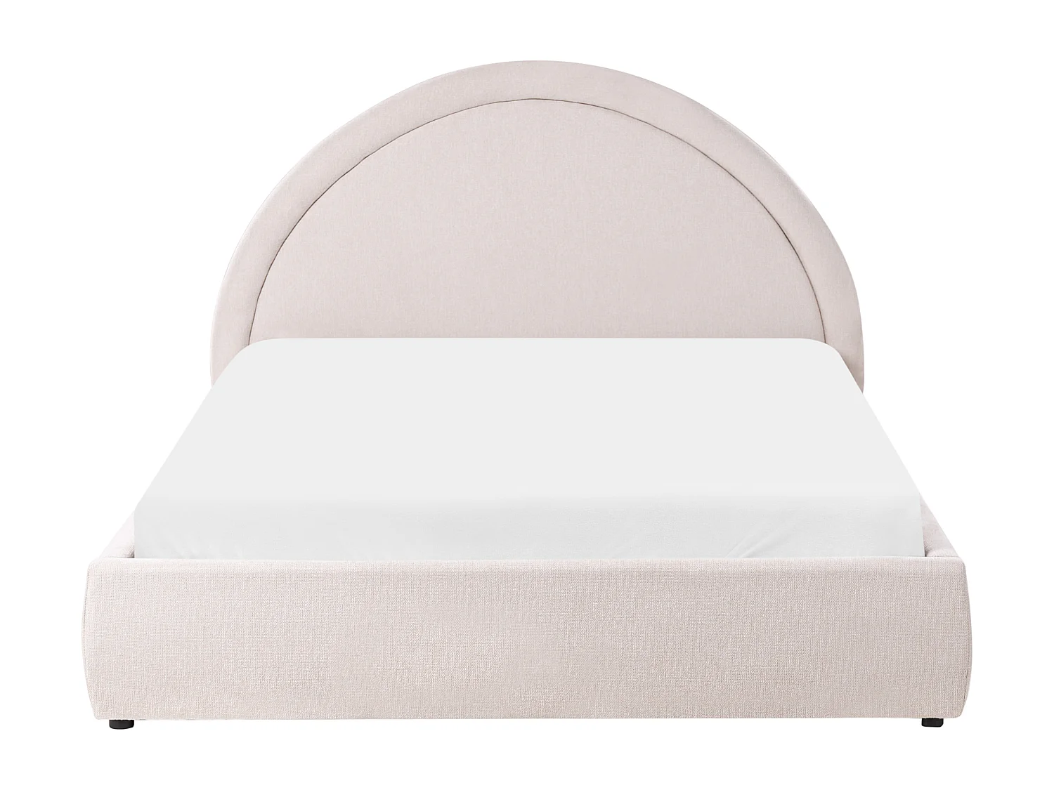 Lit ottoman Tissu MOUZON 140 x 200 cm Beige clair