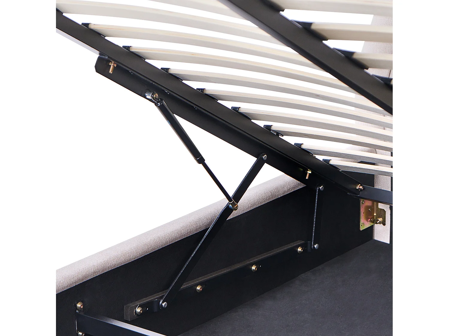 Lit ottoman Tissu MOUZON 180 x 200 cm Beige