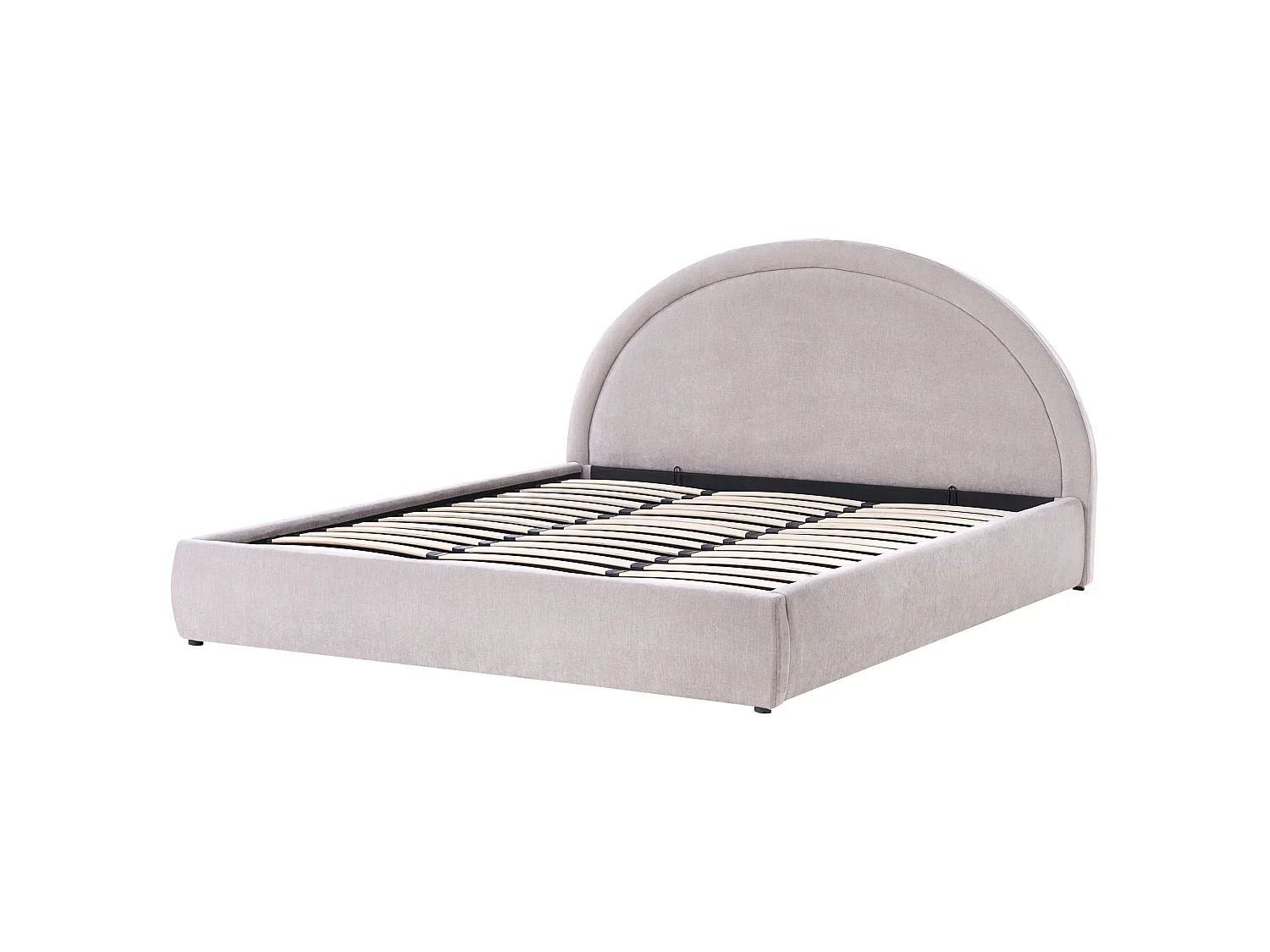 Lit ottoman MOUZON Tissu chenille Taupe 180 x 200 cm