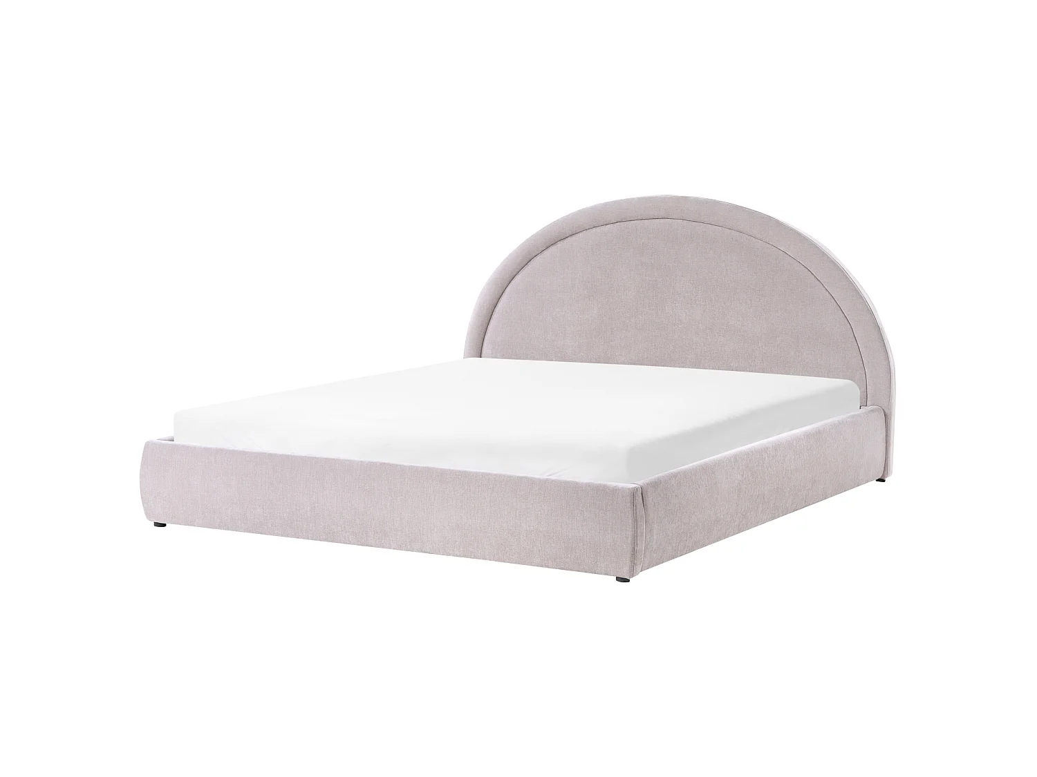 Lit ottoman MOUZON Tissu chenille Taupe 180 x 200 cm